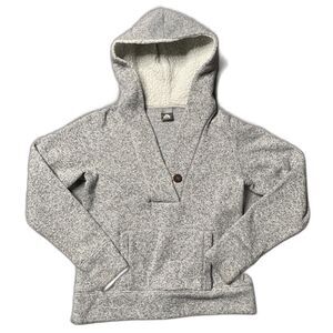 Nike ACG Women’s Sherpa‎ Hoodie Large Fleece Lined Grey Pullover Button Y2K Gray